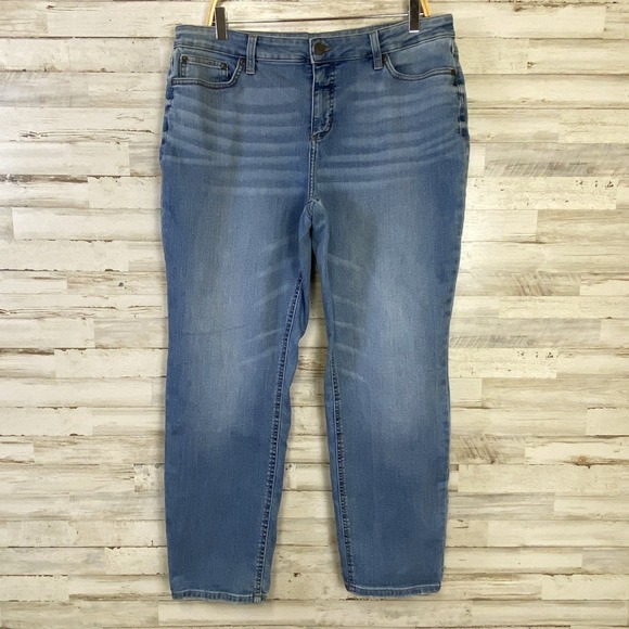 LC Lauren Conrad Denim - Lauren Conrad Jeans Women 16L Blue Denim Light Wash Distressed Boyfriend Grunge